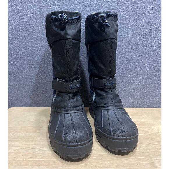 L.L. Bean Northwoods Snow Boots Kids Size 3 Black/Grey Winter 238064 - Picture 2 of 9